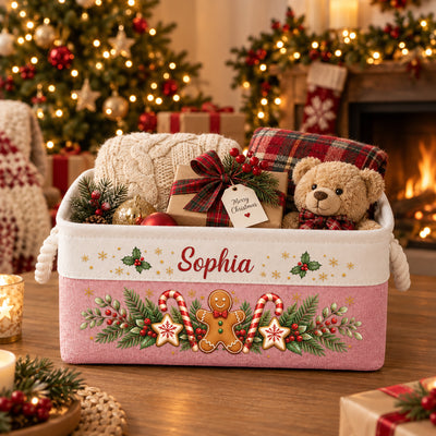 Holiday Storage Basket - Personalized Storage Basket