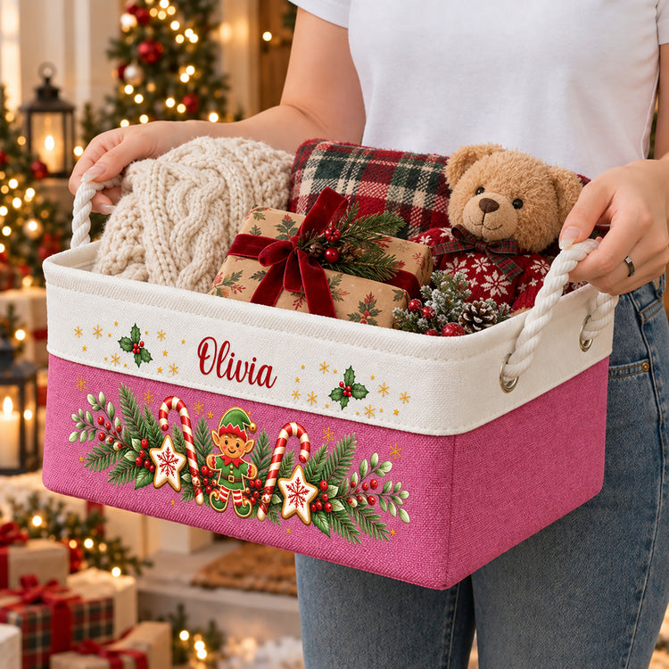 Holiday Storage Basket - Personalized Storage Basket 2