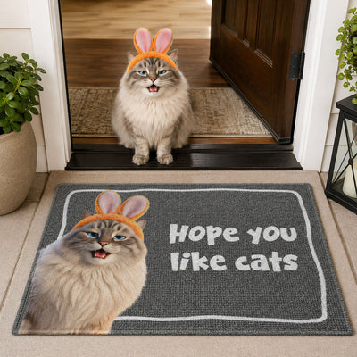 Hope You Like Cats, Dogs - Cartoon Your Pet - Personalized Doormat