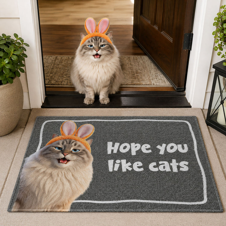 Hope You Like Cats, Dogs - Cartoon Your Pet - Personalized Doormat 1