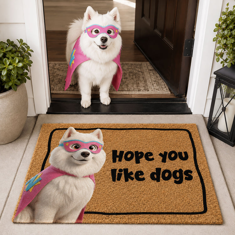 Hope You Like Cats, Dogs - Cartoon Your Pet - Personalized Doormat 2