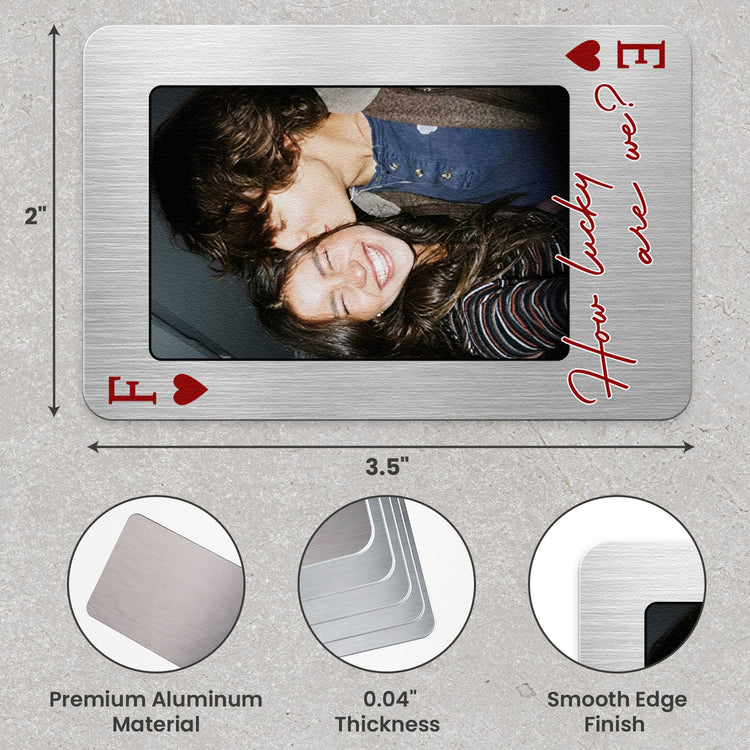 How Lucky Are We? King & Queen Gifts For Him, Husband, Boyfriend - Personalized Wallet Card 6