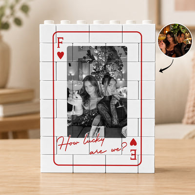 How Lucky We Are - Upload Photo For Besties, Friends - Personalized Building Blocks