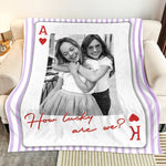 How Lucky We Are - Upload Photo For Besties, Friends - Striped Style - Personalized Poster 2