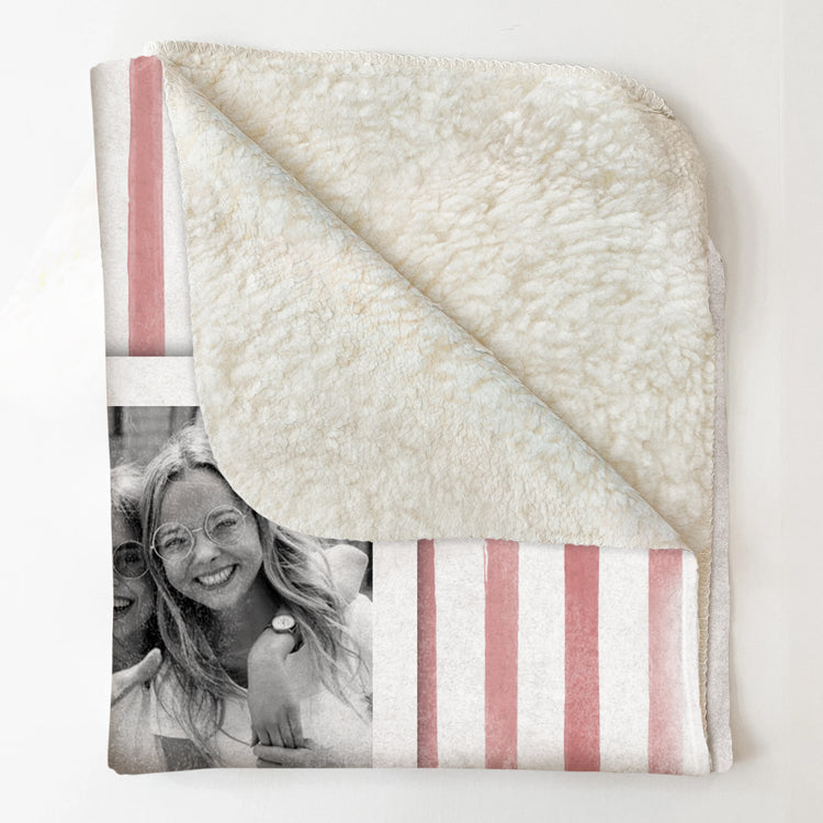 How Lucky We Are - Upload Photo For Besties, Friends - Striped Style - Personalized Poster 3