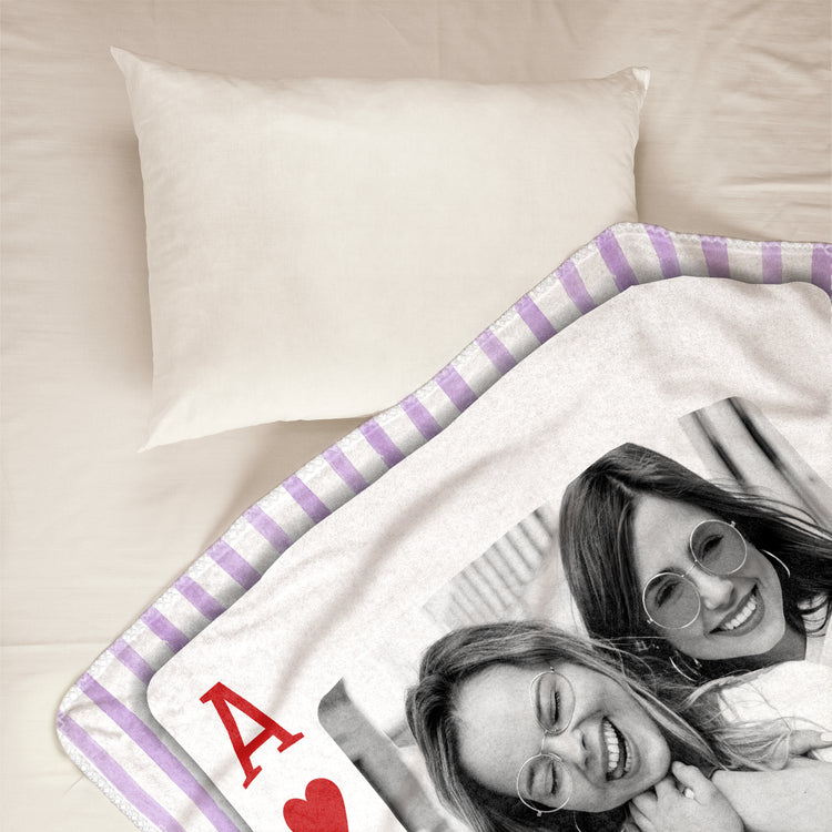 How Lucky We Are - Upload Photo For Besties, Friends - Striped Style - Personalized Poster 4