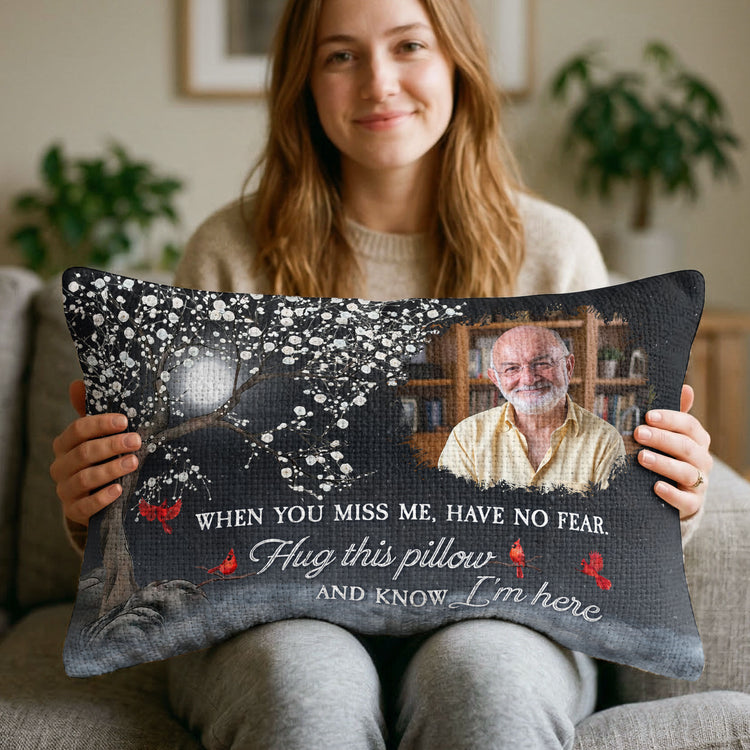 Hug This Pillow And Know I'm Here Memorial Gifts - Personalized Pillow Cover 5