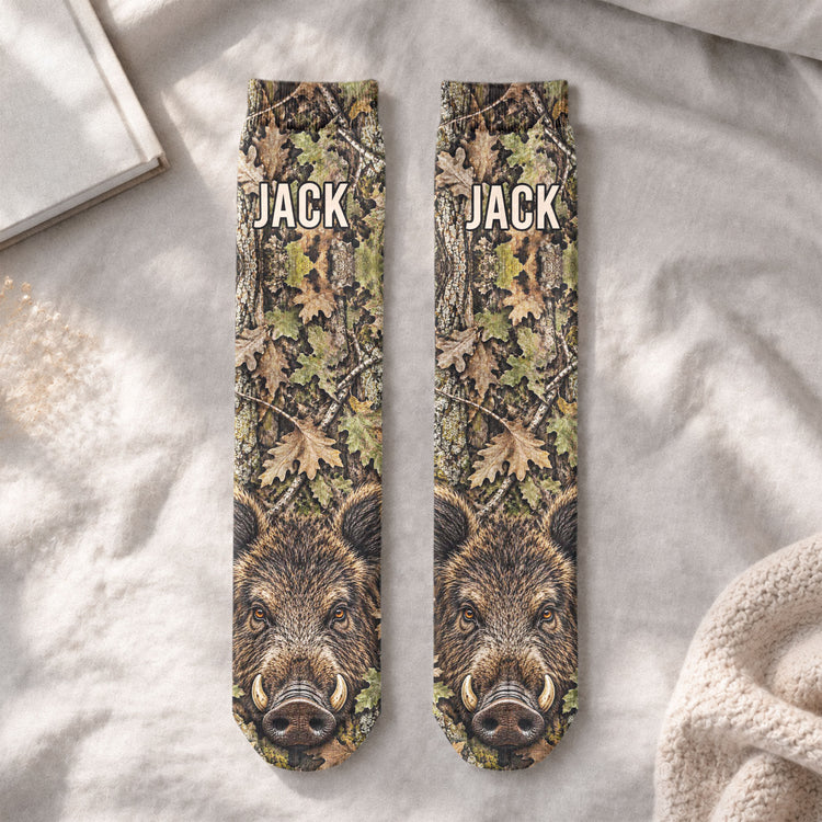 Hunting Funny 3D Gift For Grandpa Dad Husband - Personalized Socks 4