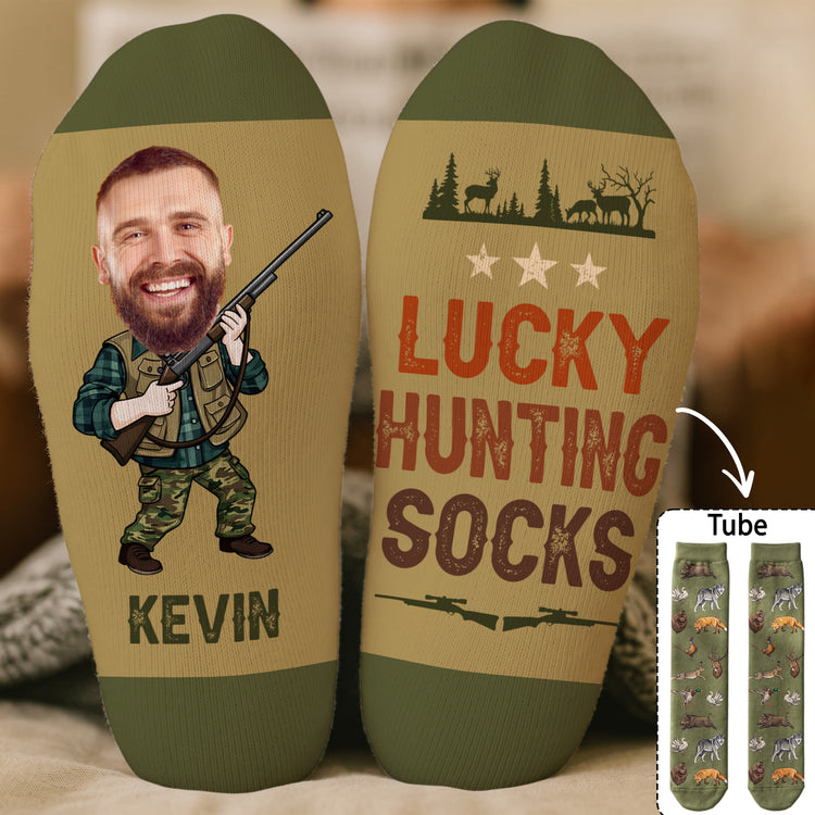 Hunting Socks Funny Gift For Dad Grandpa Husband - Personalized Socks 4