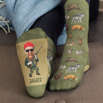 Hunting Socks Funny Gift For Dad Grandpa Husband - Personalized Socks 3