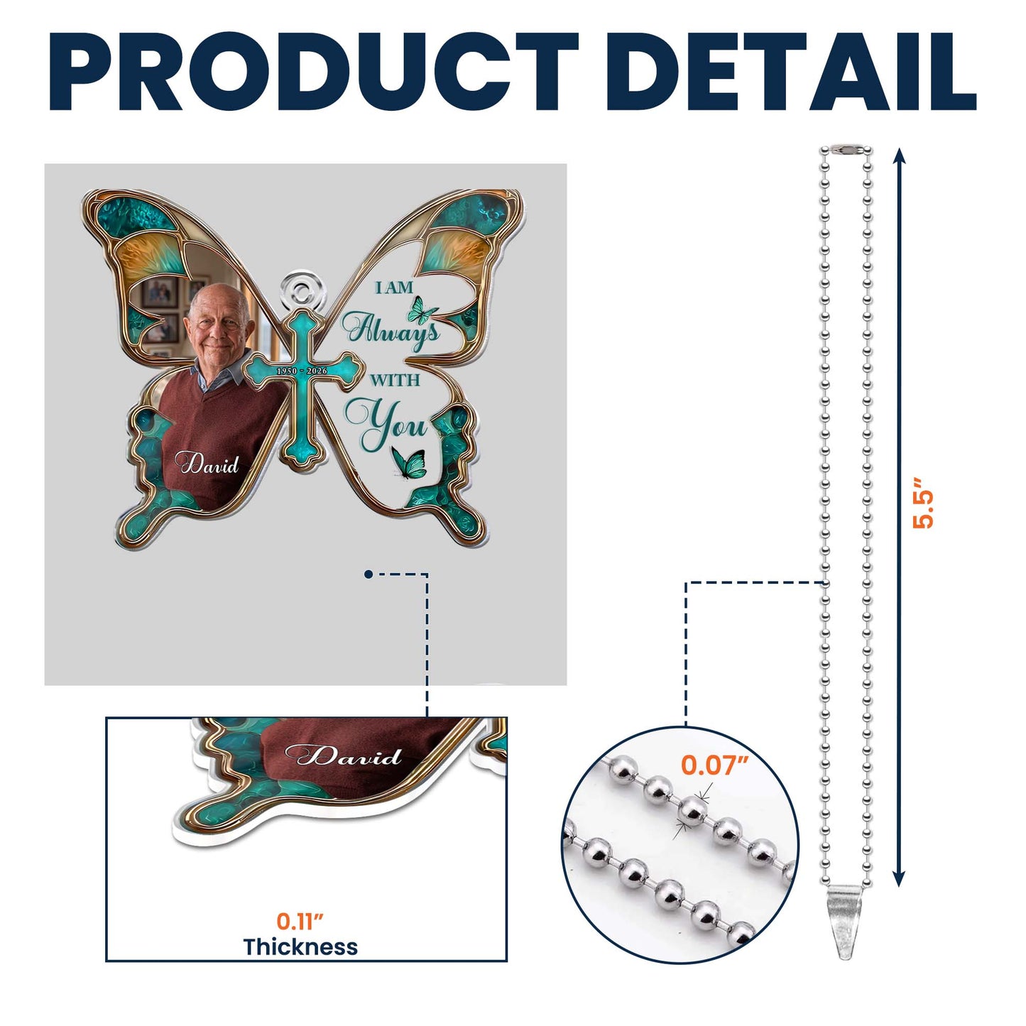 I Am Always With You Memorial Gifts Loss Of Loved Ones - Personalized Rear View Mirror Accessory 4
