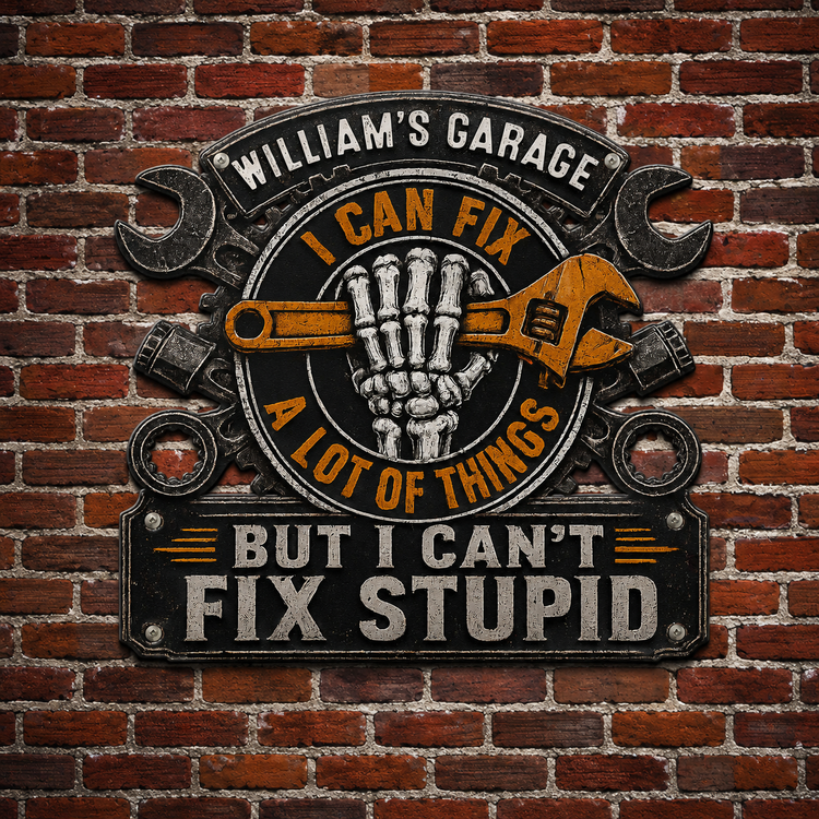 I Can Fix A Lot Of Things But I Can't Fix Stupid - Personalized Metal Sign 3