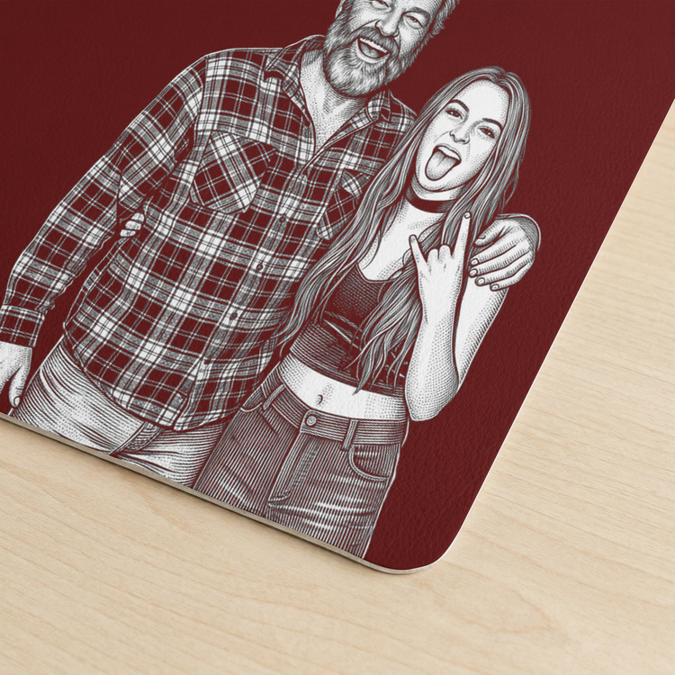 I Love You & I'm So Pround Of You Custom Photo Sketch Line Art Gifts For Daughter, Son - Personalized Desk Mat 6