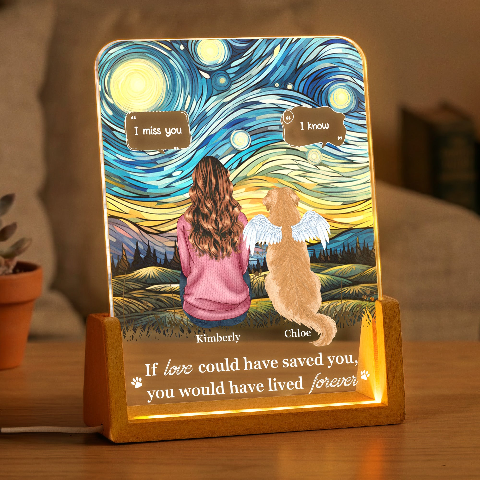 I Miss You Pet Loss Your Light Will Always Shine In My Heart - Personalized Night Light 1