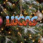 Ice Cream Drip Name Sport For Kids, Grandkids - Baseball, Softball, Basketball, Football - Personalized Ornament 3