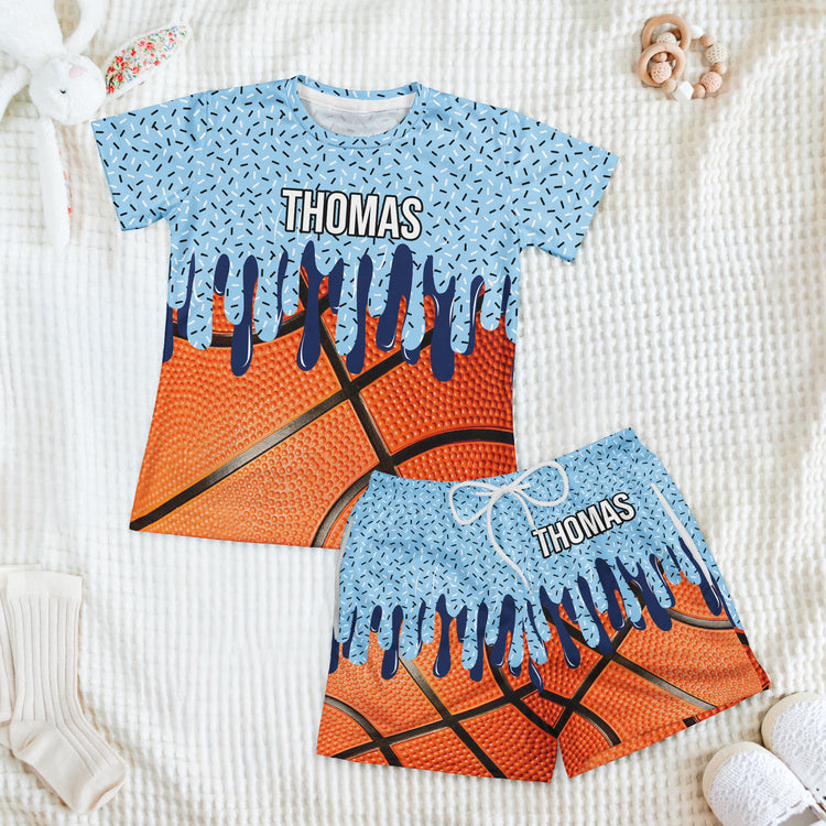 Icecream Drip Design For Baseball, Softball, Soccer, Football, Basketball, Hockey Lover - Personalized Kids Clothing Set 2