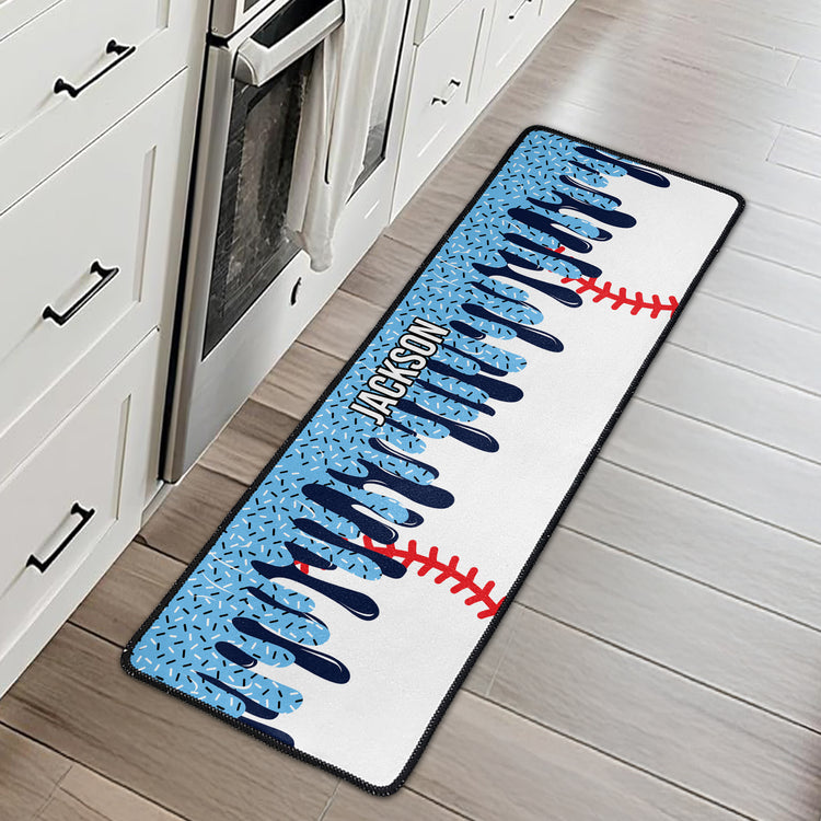 Icecream Drip Design For Baseball, Softball, Soccer, Football, Basketball, Hockey Lover - Personalized Runner Rug 2