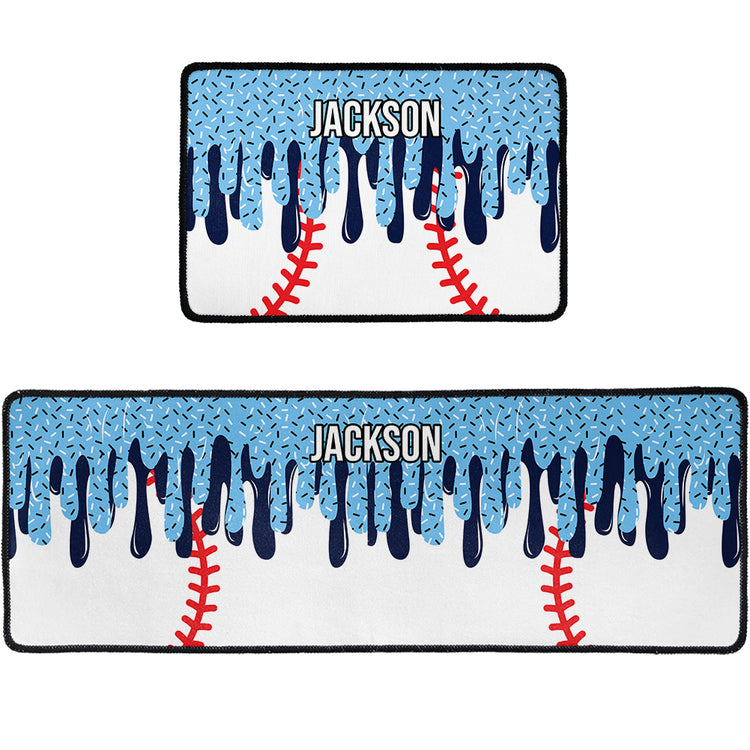 Icecream Drip Design For Baseball, Softball, Soccer, Football, Basketball, Hockey Lover - Personalized Runner Rug 3