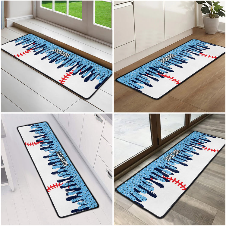Icecream Drip Design For Baseball, Softball, Soccer, Football, Basketball, Hockey Lover - Personalized Runner Rug 5