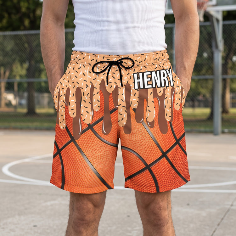 Icecream Drip Design For Baseball, Softball, Soccer, Football, Basketball, Hockey Lover - Personalized Shorts 1
