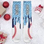Icecream Drip Design For Baseball, Softball, Soccer, Football, Basketball, Hockey Lover - Personalized Socks 5