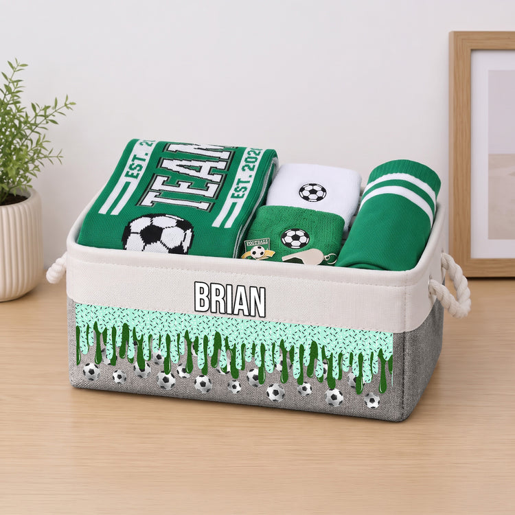 Icecream Drip Design For Baseball, Softball, Soccer, Football, Basketball, Hockey Lover - Personalized Storage Basket 2