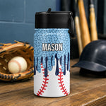 Icecream Drip Design For Baseball, Softball, Soccer, Football, Basketball, Hockey Lover - Personalized Water Bottle 3