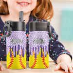 Icecream Drip Design For Baseball, Softball, Soccer, Football, Basketball, Hockey Lover - Personalized Water Bottle 4