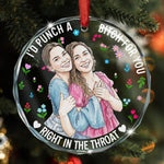 I'd Punch A B*tch For You Custom Photo Watercolor Friendship Gifts - Personalized Ornament 4