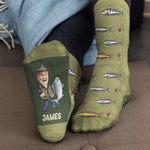 I'D Rather Be Fishing Gift For Dad Grandpa Husband - Personalized Socks 3