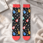 I'd Rather Be Playing My Guitar Custom Name & Birth Flowers For Her Gifts For Guitar Players - Personalized Socks 3