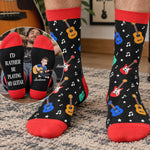 I'D Rather Be Playing My Guitar - Personalized Socks 1