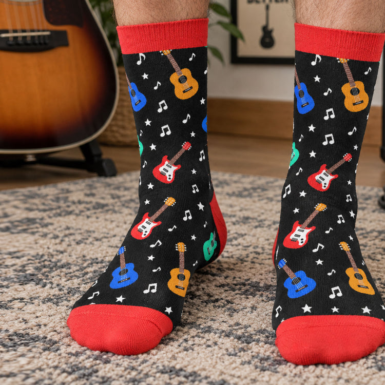 I'D Rather Be Playing My Guitar - Personalized Socks 3