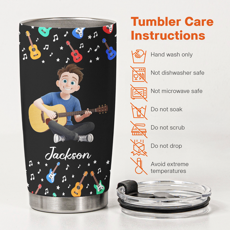 I'D Rather Be Playing My Guitar - Personalized Tumbler 6