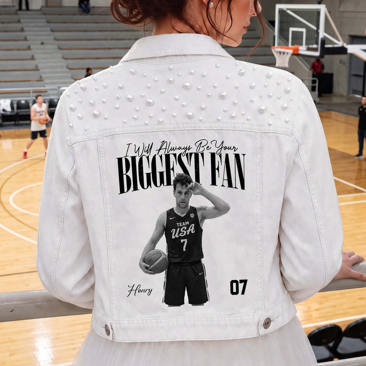 I'll Always Be Your Biggest Fan - For Sport Lovers, Girlfriend - Personalized Denim Jacket 4