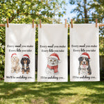 I’ll Be Watching You Custom Pet Portrait Watercolor Art - Personalized Kitchen Towel 4