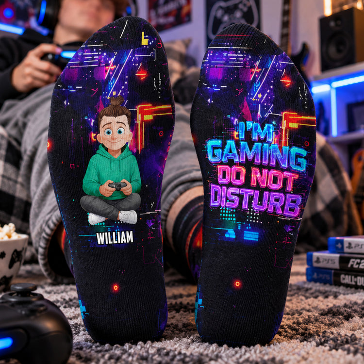 I'M Gaming Do Not Disturb - Personalized Socks 7