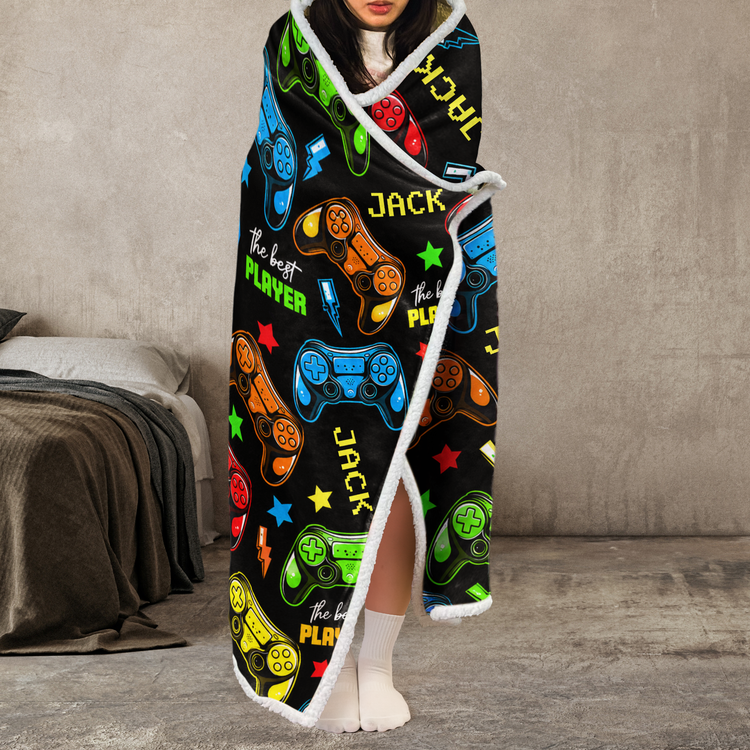 I'm Gaming Do Not Disturb The Best Player Custom Name - Personalized Blanket Hoodie 5