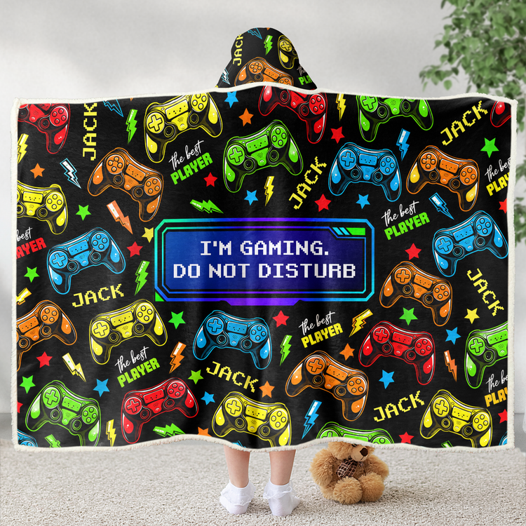 I'm Gaming Do Not Disturb The Best Player Custom Name - Personalized Blanket Hoodie 6