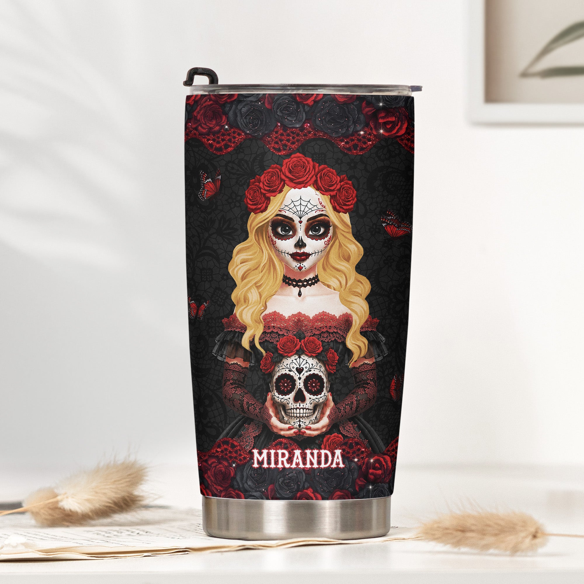 I'm Not Sugar & Spice And Everything Nice Day Of The Dead - Personalized Tumbler 2
