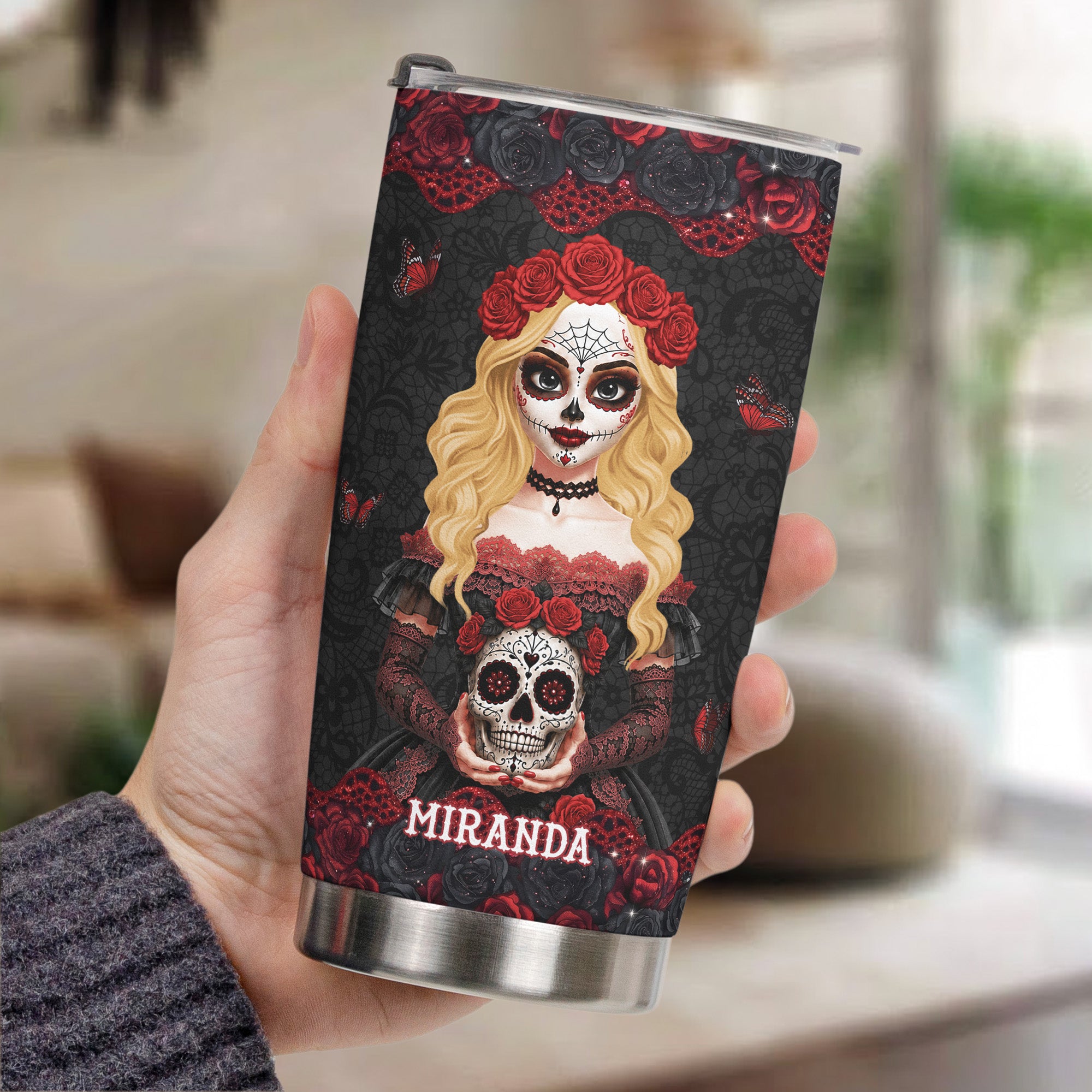 I'm Not Sugar & Spice And Everything Nice Day Of The Dead - Personalized Tumbler 3
