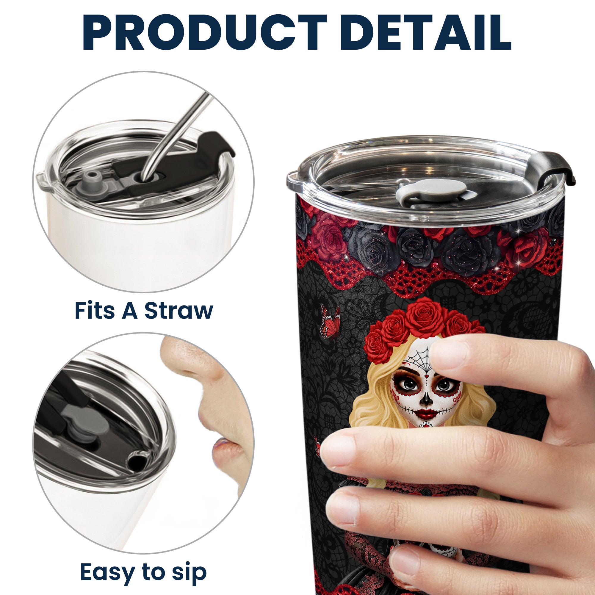 I'm Not Sugar & Spice And Everything Nice Day Of The Dead - Personalized Tumbler 6