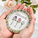 It Takes A Long Time Patchwork Birth Flower Print - Personalized Jewelry Dish 3