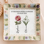 It Takes A Long Time Patchwork Birth Flower Print - Personalized Jewelry Dish 4