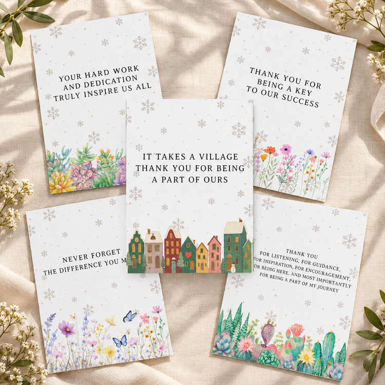 It Takes A Village Thank You Gift For Teacher Appreciation, Coworkers, Boss, Team - Personalized Cards 1
