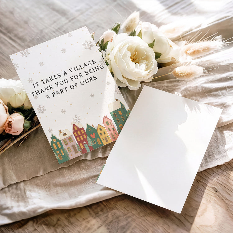It Takes A Village Thank You Gift For Teacher Appreciation, Coworkers, Boss, Team - Personalized Cards 4