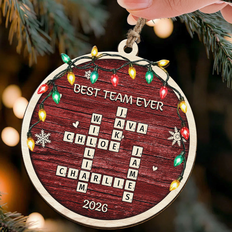 It’s Not Just The Work, It’s The People Who Make The Difference - Custom Crossword Names - Personalized Ornament 3