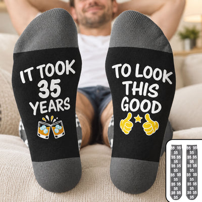 It's Took Years To Look This Good Birthday Gift For Him Husband Dad Grandpa - Personalized Socks