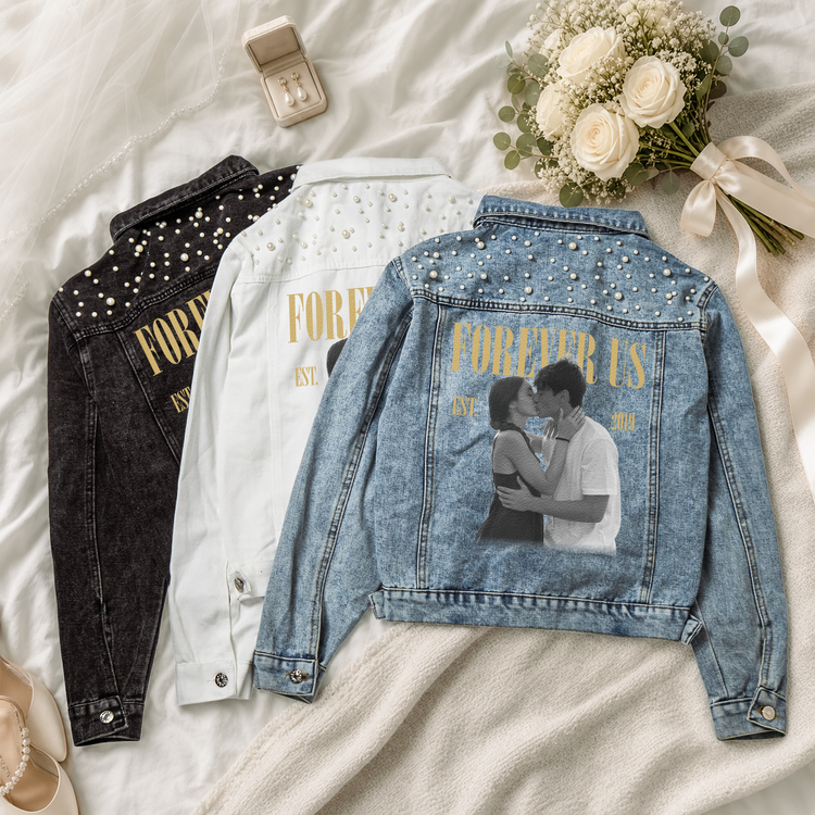 I've Got Your Back Always Forever Us Custom Photo Gifts For Wife Girlfriend - Personalized Denim Jacket 2
