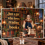 Just A Girl Who Loves Reading Books - Personalized Blanket 1